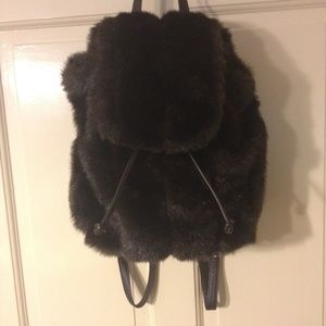 Preston & York Brown Faux Fur Backpack